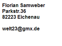 Die Adresse des Anbieters